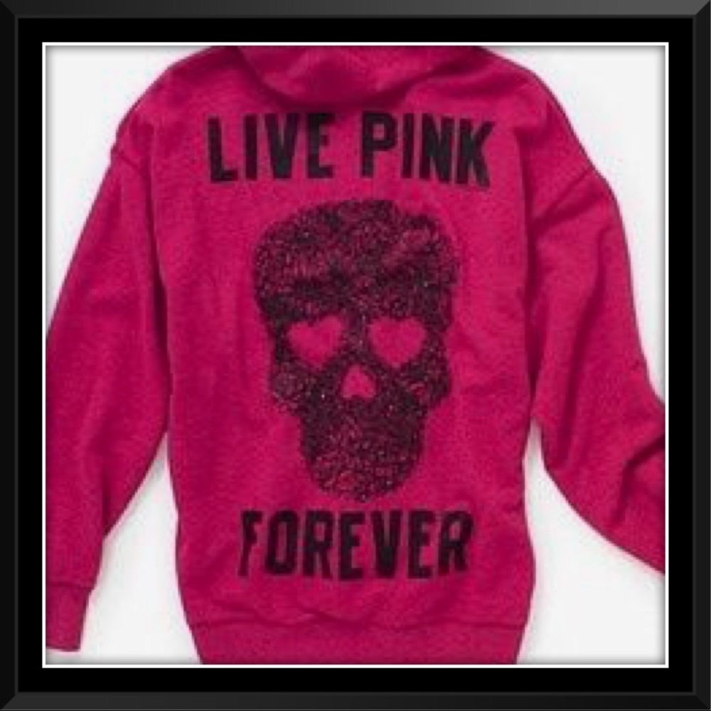 VS pink red rare skull heart tunic hoodie sweater n pants